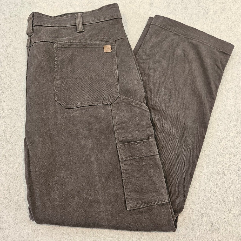 Weatherproof Mens Utility Canvas Pants 40x32 Grey Shadow W4F683SC Straight Leg
